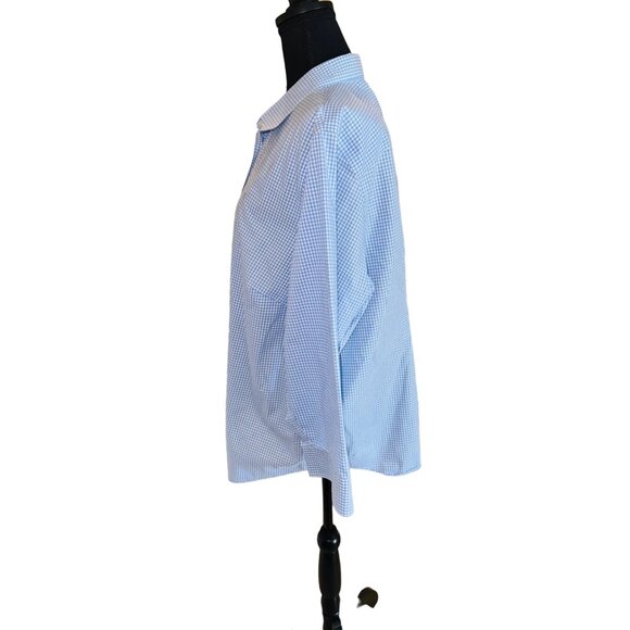 Lauren Ralph Lauren Blue Boxy Button Down Shirt - Picture 4 of 12